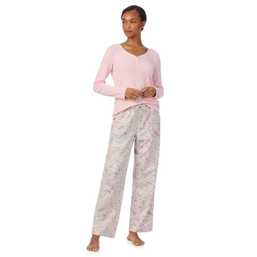 Lauren Ralph Lauren Drop Needle Top & Cotton Brushed Twill Pant Pajama Set